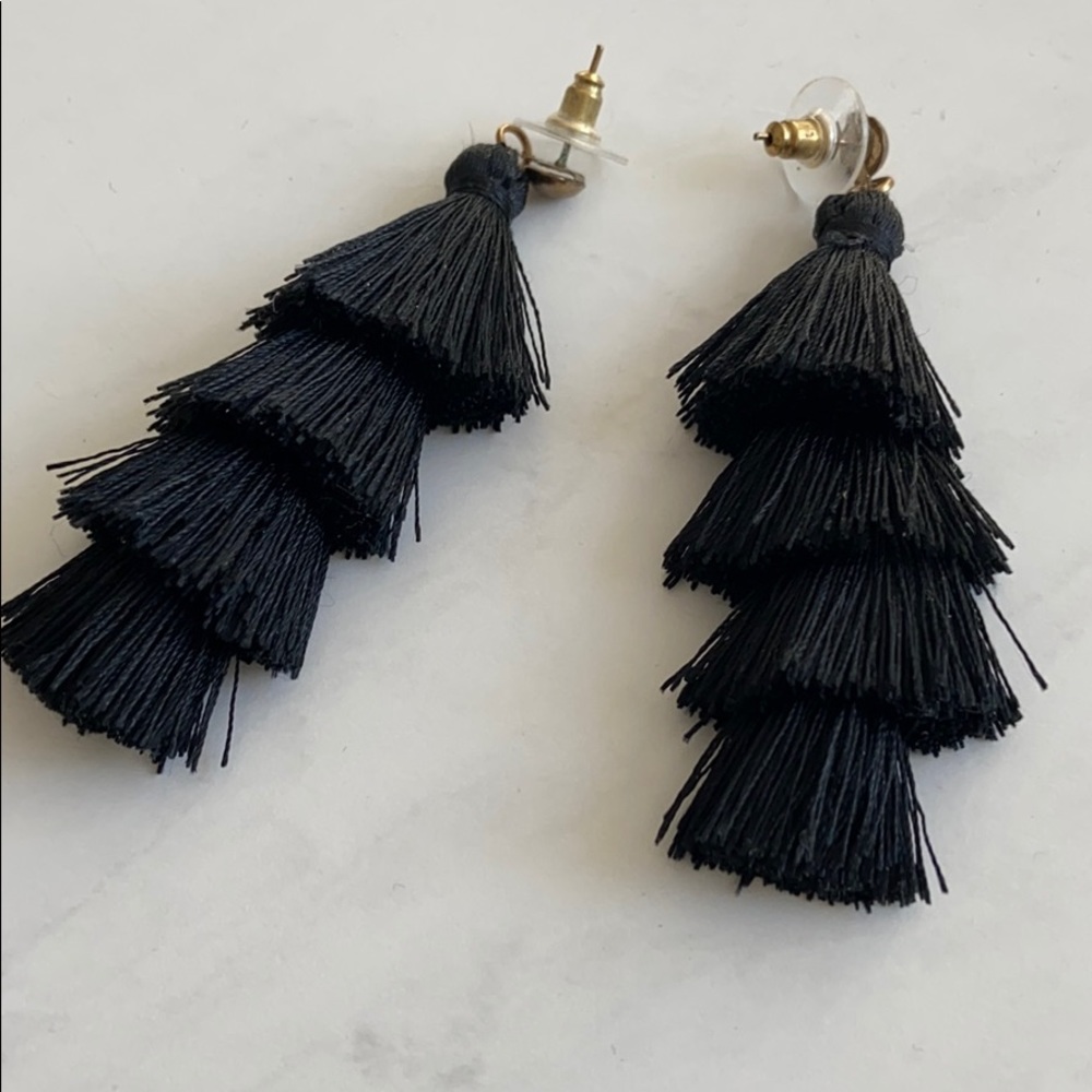 Black Fringe Earrings